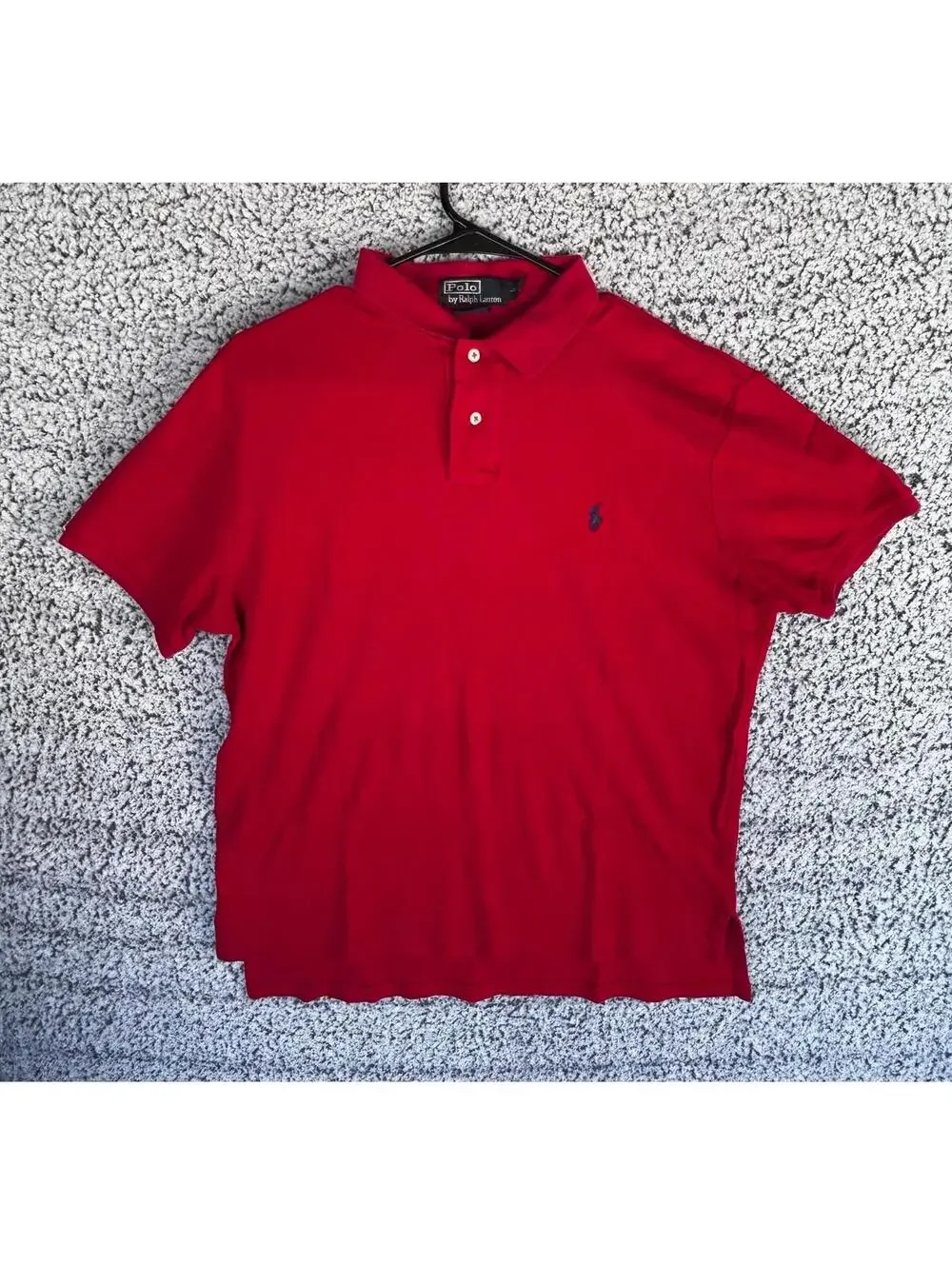 Polo Ralph Lauren Mens Red Polo Shirt L Custom Fit Short Sleeve